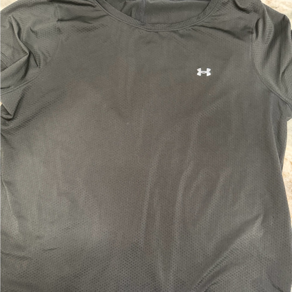 Under Armour Black Workout Tee with White Logo
